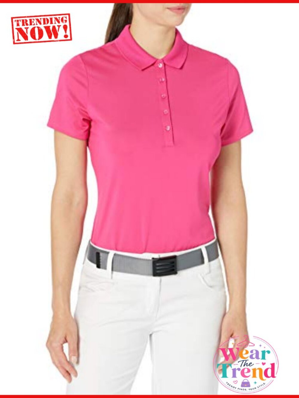 Opti-Dri Chevron Short Sleeve Golf Polo Shirt Stretch Moisture Wicking UPF 50